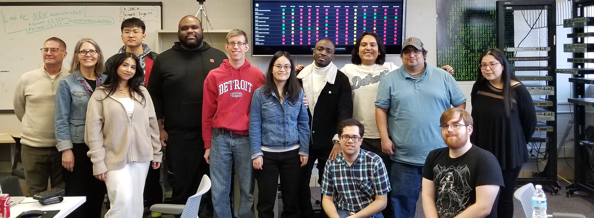 A group of students and profs who are part of the Center for Cybersecurity and Intelligence Studies