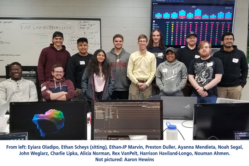 From left: Eyiara Oladipo, Ethan Scheys (sitting), Ethan-JP Marvin, Preston Duller, Ayanna Mendieta, Noah Segal, John Weglarz, Charlie Lipa, Alicia Norman, Rex VanPelt, Harrison Haviland-Longo, Nouman Ahmen. Not pictured: Aaron Hewins 