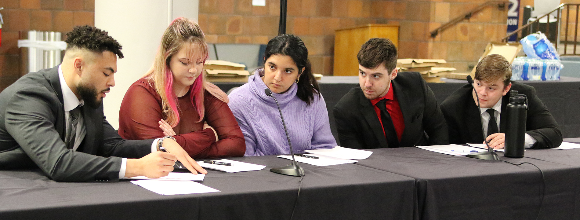 Ethics Bowl Team Photo from 2023 inside of the Student Union.