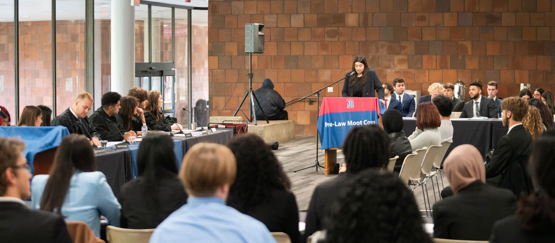 Detroit Mercy Students participating in Moot Court as Supreme Court Justices